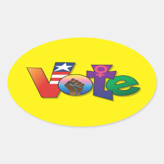 "Tu voto, tu voz" - Personalizado Pegatina Oval