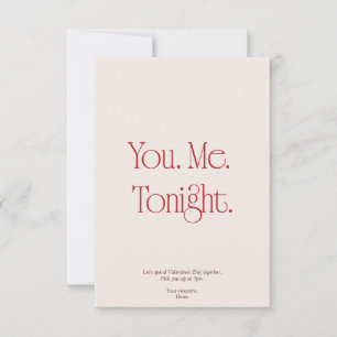 Tú. Yo. Esta noche. Tarjeta de invitación del Día