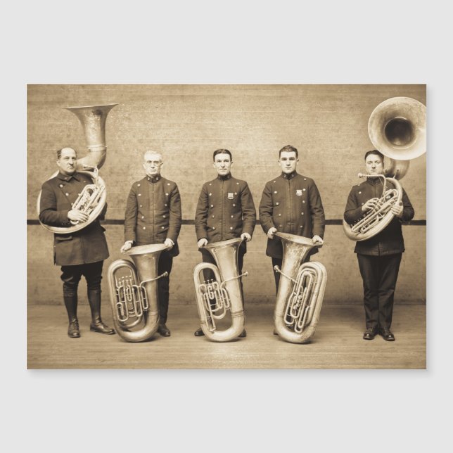 Tuba Cops Vintage Police Brass Band (Sepia) (Anverso)