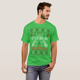 Tuba para la camiseta fea del suéter del navidad