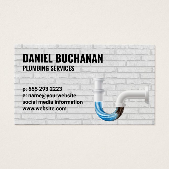 Tuberías obstruidas | Pared de ladrillo pintado (Frente)