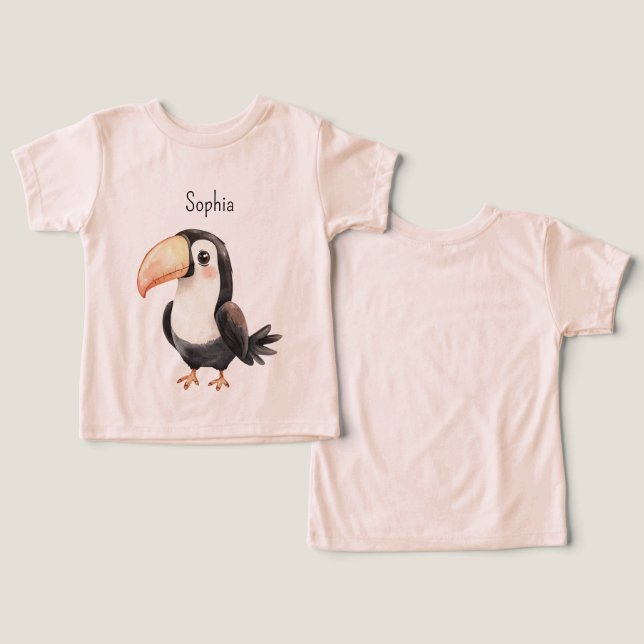 Tucán Negro Pico de Melocotón (Diseño Anverso y Reverso)