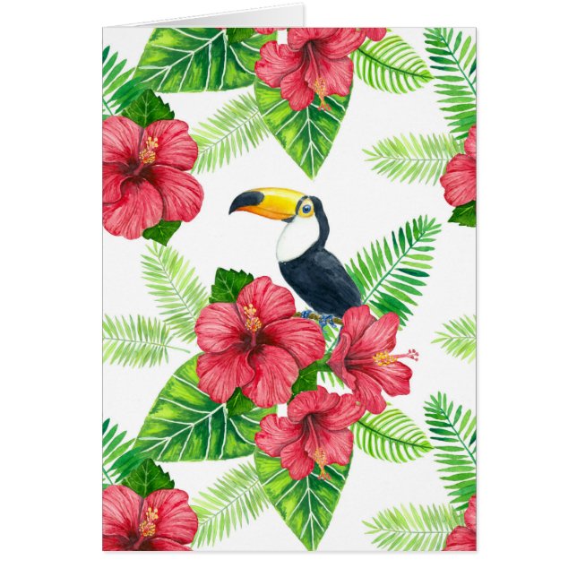 Tucán y bouquet tropical (Frente)