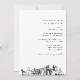 Tucson Boda Elegant Modern Skyline Invitación