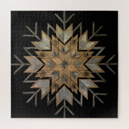 Tuerca de rompecabezas de acero y copo de nieve