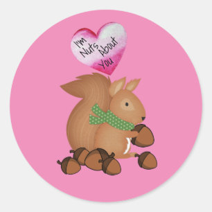 Tuercas sobre tu Pegatina de Valentine Squirrel