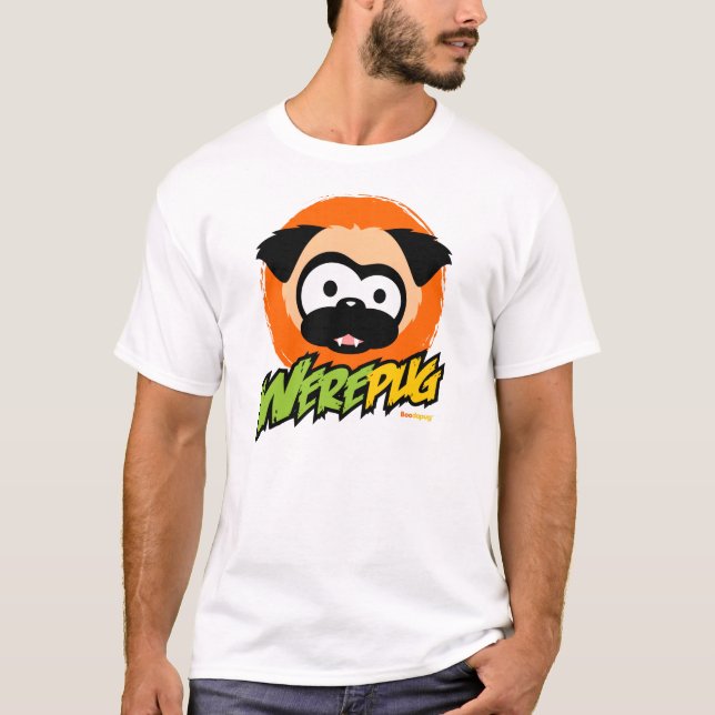 Tugg la camiseta del blanco de WerePug (Anverso)