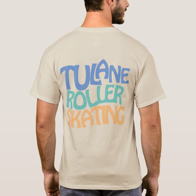 "Tulane Roller Skating" Camiseta Gráfica Tan (Reverso)