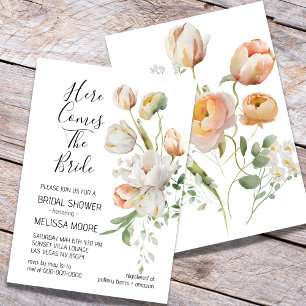 Tulip Blooms Bridal Shower Invitación