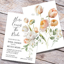 Tulip Blooms Bridal Shower Invitación