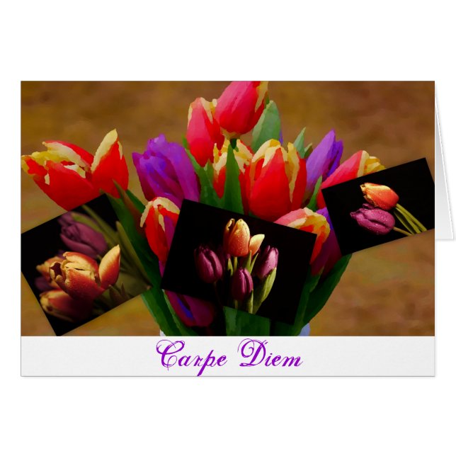 Tulip Love-Carpe Diem Card (Anverso (Horizontal))