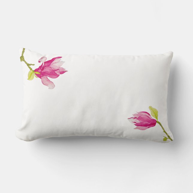 Tulip Magnolias en una almohada lumbar (Anverso)