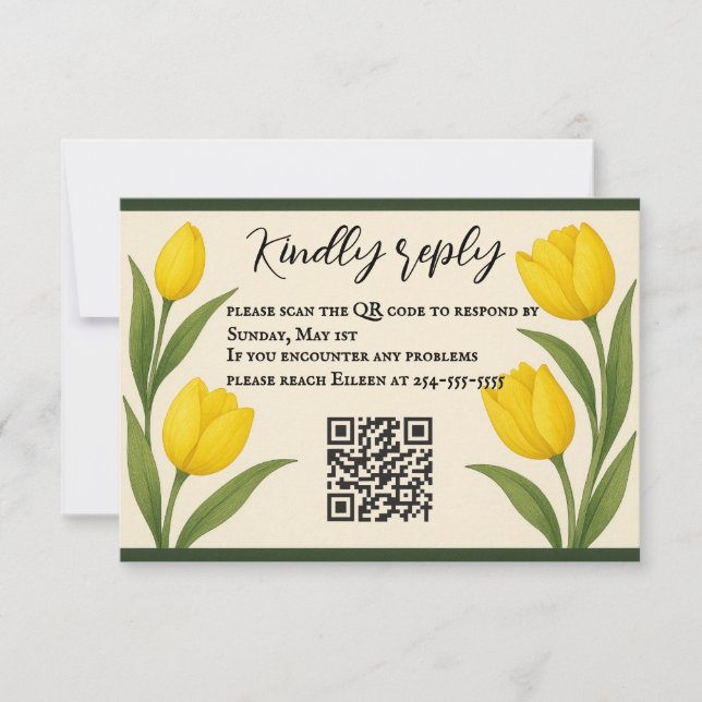 Tulip Reverie QR Code RSVP Card (Anverso)