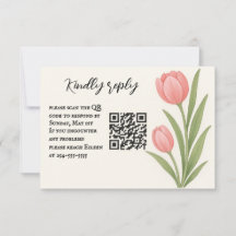 Tulip Treasure QR Code RSVP Tarjeta