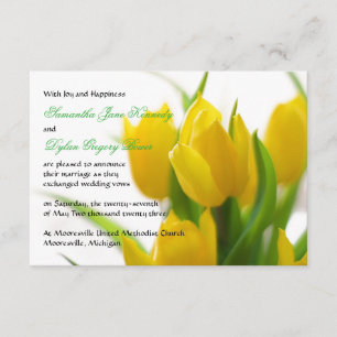 Tulipán amarillo - Invitación Boda 3x5