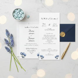 Tulipán azul Delft, invitación a matrimonio con fo