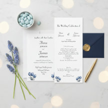 Tulipán azul Delft, invitación de boda personaliza
