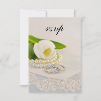 Tulipán blanco, perlas y anillos Bodas RSVP