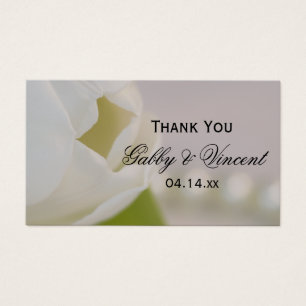 Tulipán blanco y Boda de perlas gracias etiqueta d