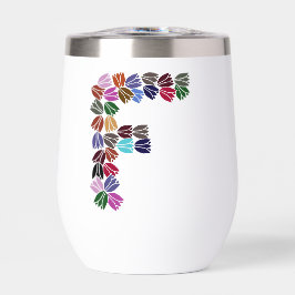 Tulipán colorido marcado "F"