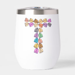 Tulipán colorido marcado "T"