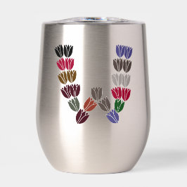 Tulipán colorido marcado "W"