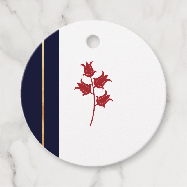 Tulipán con etiqueta de regalo azul de la marina (Anverso)