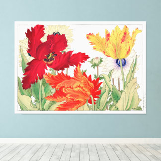 Tulipán de loro floral vintage arte japonés