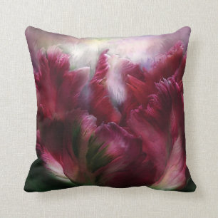 Tulipán del loro - Borgoña - almohada del arte del