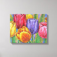 Tulipán floral barrido de lienzo impresiones de ar