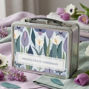 Tulipán floral lila vibrante y alegre de primavera