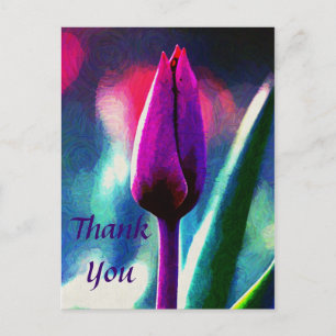 Tulipán Morado Fresco en Flor Tarjeta de Agradecim