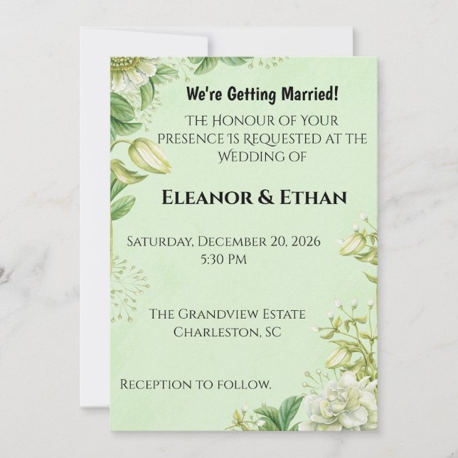 Tulipán Vibrante Amarillo y Ranunculus Boda Formal (Anverso)