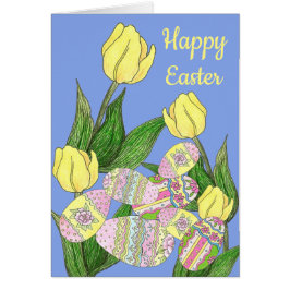 tulipán y huevos de Pascua