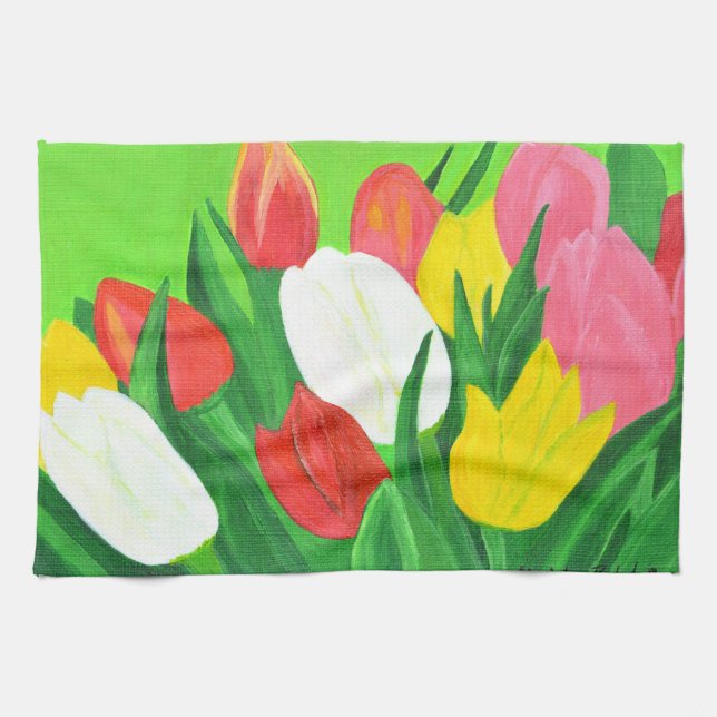 Tulipanes 2 toallas de cocina (Horizontal)