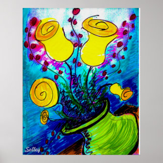 Tulipanes amarillos 16x20 Posters