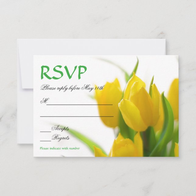 Tulipanes amarillos - Tarjeta de RSVP (Anverso)