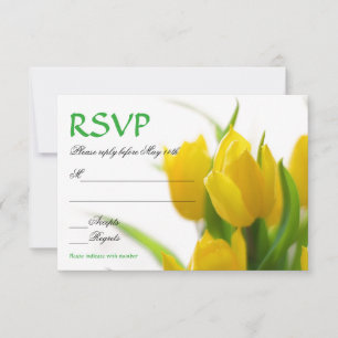 Tulipanes amarillos - Tarjeta de RSVP