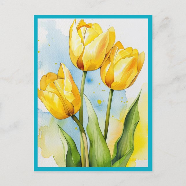 TULIPANES AMARILLOS Tarjeta postal (Anverso)