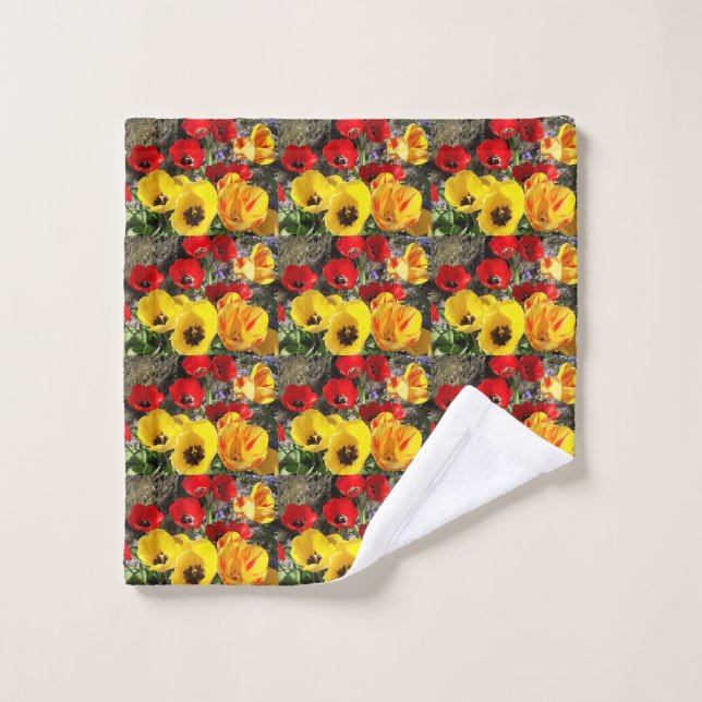 Tulipanes amarillos y rojos (Toallita)