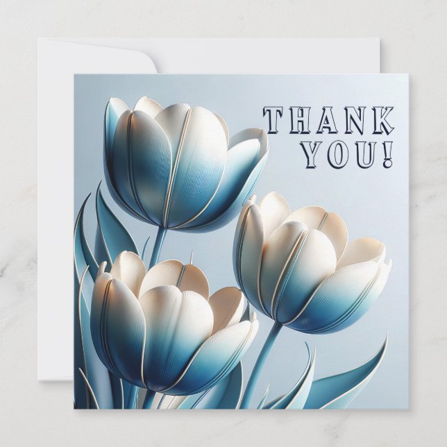 Tulipanes azules y blancos elegantes (Anverso)