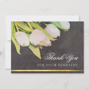 Tulipanes blancos de color de agua Gracias tarjeta