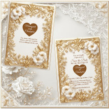 Tulipanes Blancos Dorados Barroco Guardar la Fecha