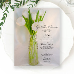 Tulipanes blancos en el menú de bodas de primavera