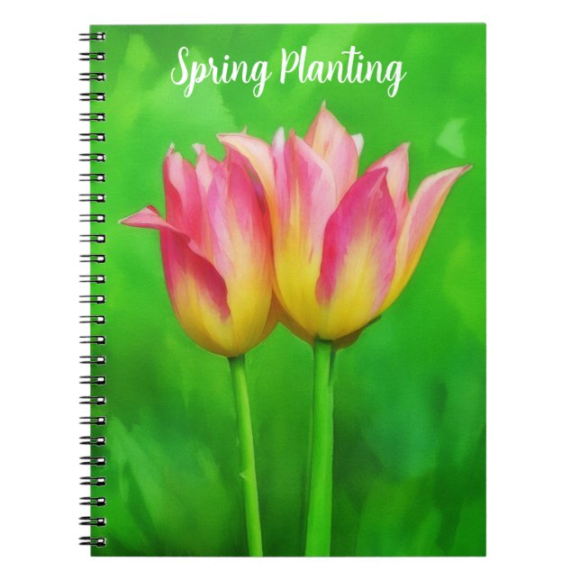 Tulipanes Bonitos Personaliza un Cuaderno de Notas (Frente)