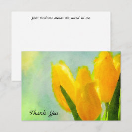 Tulipanes color de agua amarilla Tarjeta de agrade