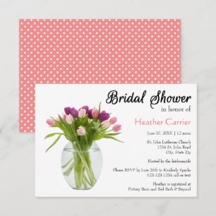 Tulipanes Coloridos en Florero - Invitación para D