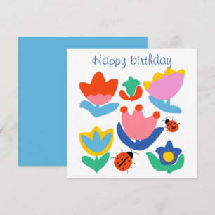 Tulipanes coloridos personalizados con ladybugs