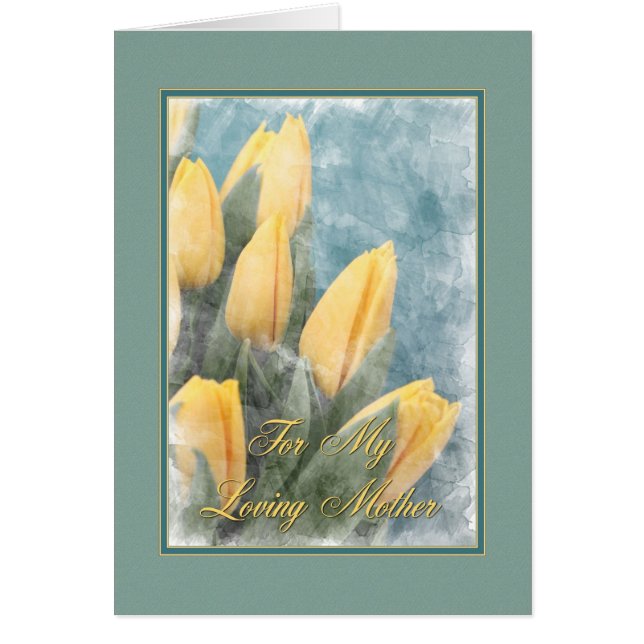 Tulipanes de acuarela de la madre amorosa (Frente)