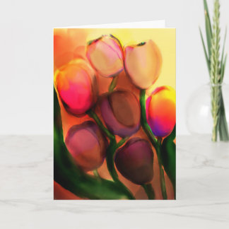 tulipanes de arco iris - tarjeta de saludo